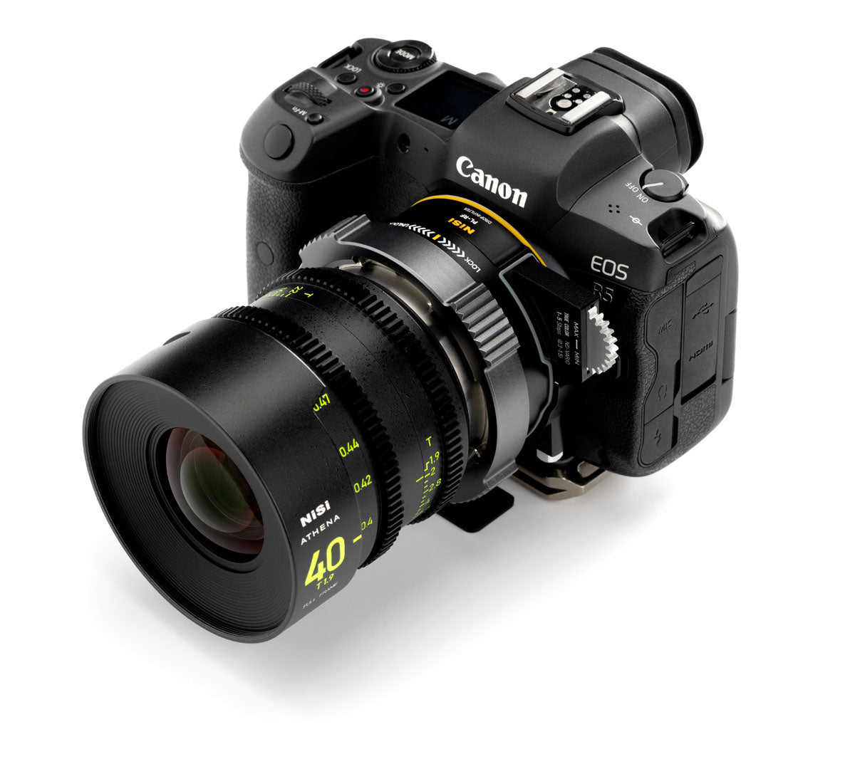 Adaptateur d’objectif NiSi PL-RF avec système de filtres Drop-In – Monture PL vers Monture RF Canon