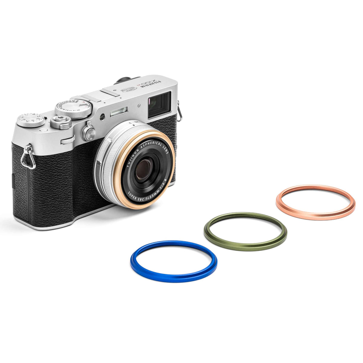 Set de 4 bagues NiSi pour Fujifilm Série 100 (Vert Malachite - Or Rose - Bleu Saphir - Or)