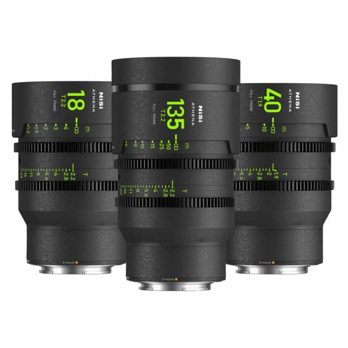 Kit d'objectifs NiSi Cinéma ATHENA Prime FF (Plein Format) Add-On – Monture E (SONY) sans système de filtre Drop-in