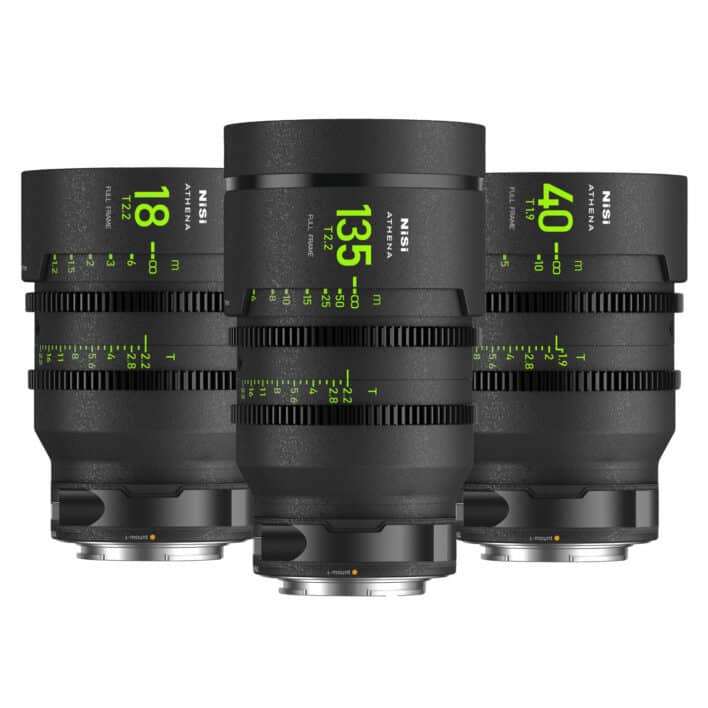Kit d'objectifs NiSi Cinéma ATHENA Prime FF (Plein Format) Add-On – Monture L (PANASONIC) avec système de filtre Drop-in