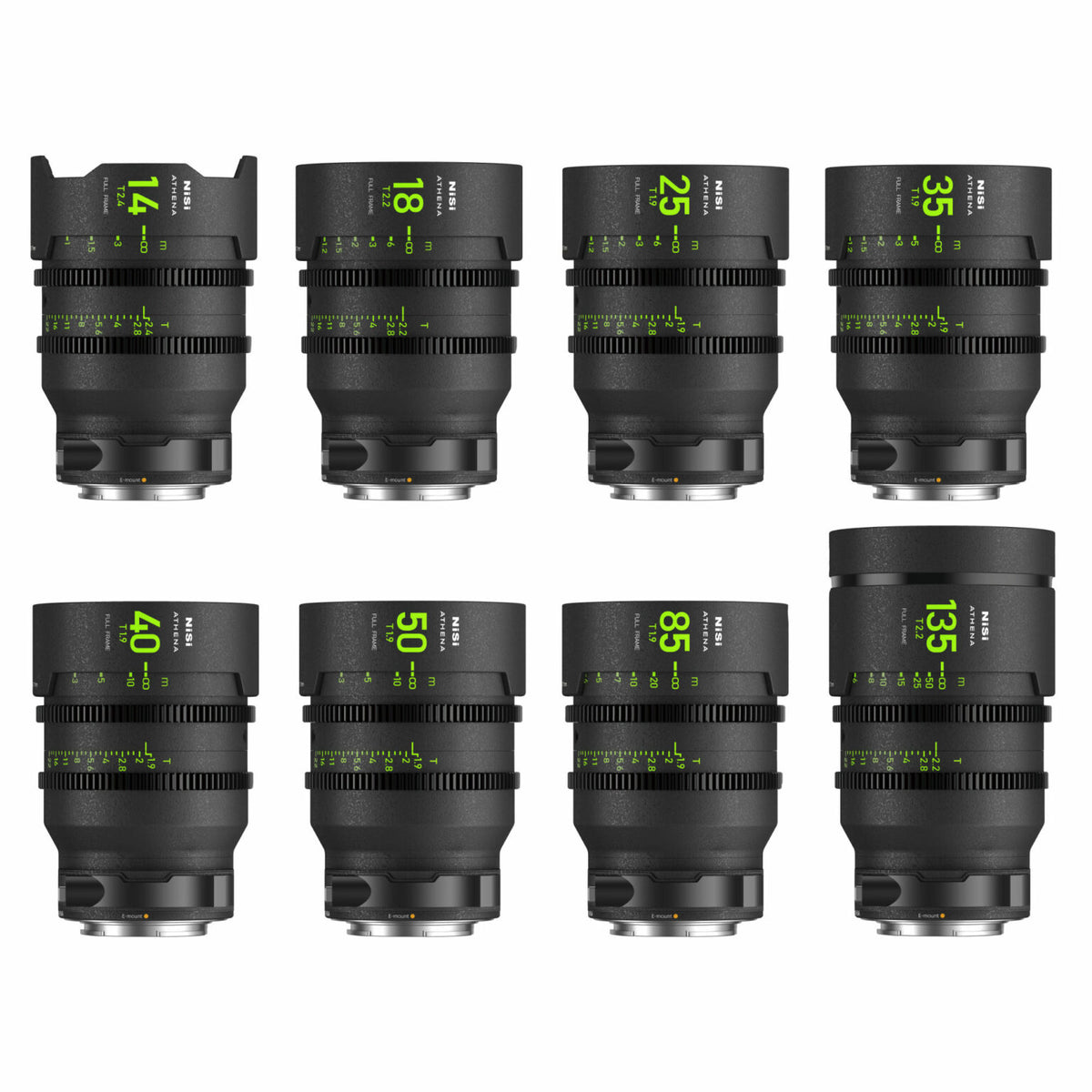 Kit d'objectifs NiSi Cinéma ATHENA Prime FF (Plein Format) MASTER – Monture E (SONY)