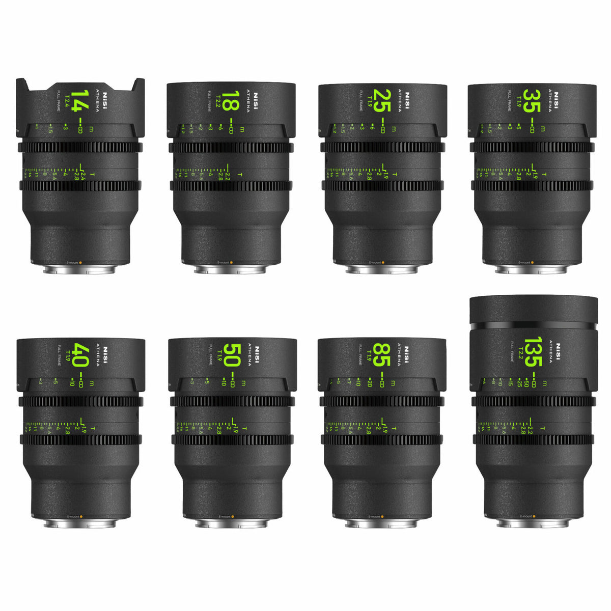 Kit d'objectifs NiSi Cinéma ATHENA Prime FF (Plein Format) MASTER– Monture E (SONY) sans système de filtre Drop-in