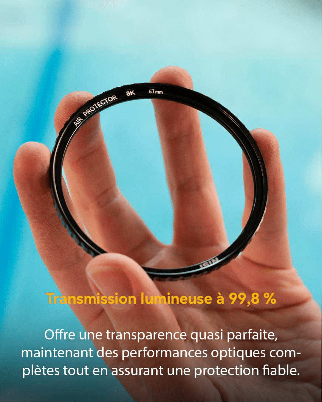 Filtre NiSi Pro Nano Air Protector - Transmission lumineuse maximale de 99,8 % - Compatible image 8K
