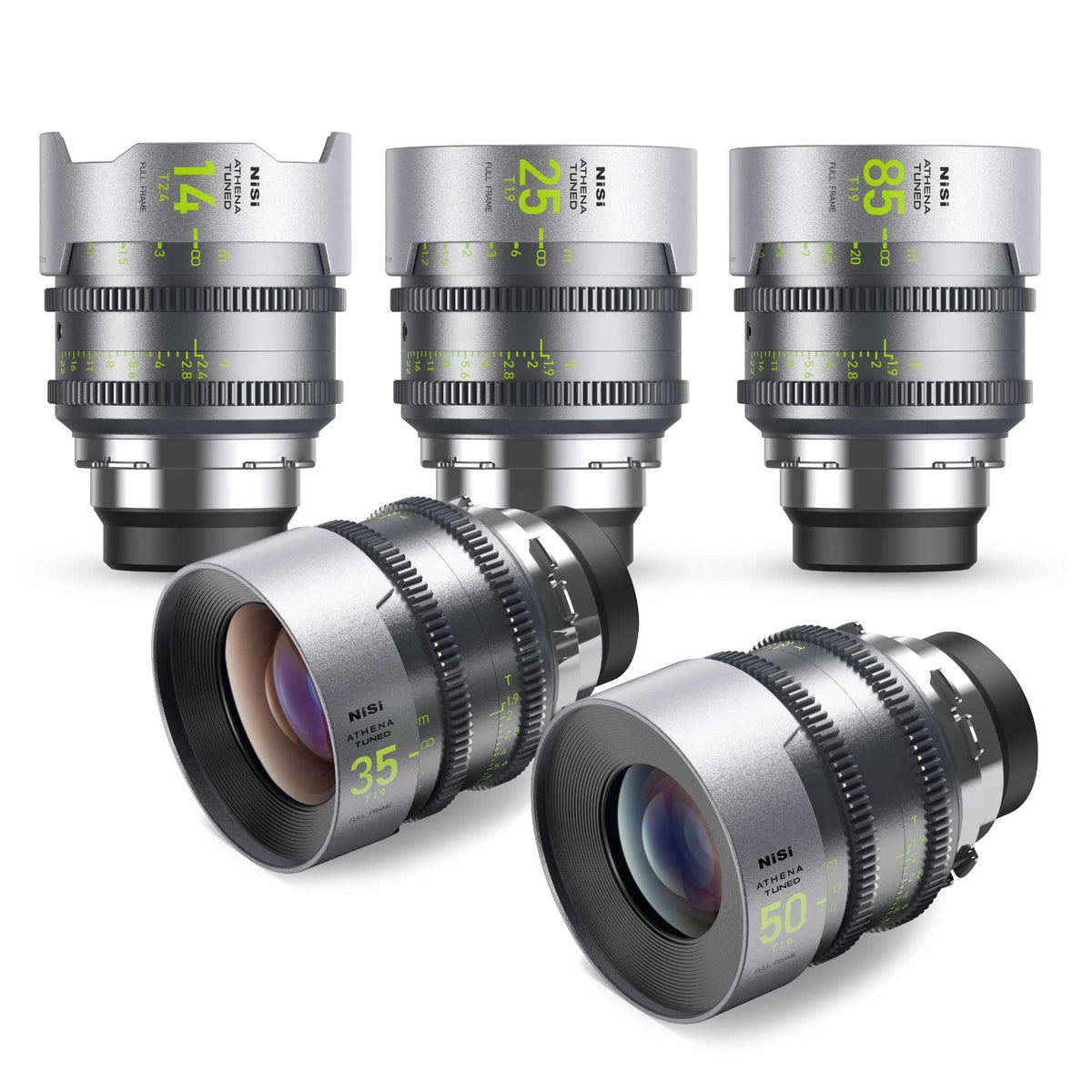 Kit d'objectifs NiSi Cinéma Athena Tuned Prime FF (Plein Format) - Monture PL (Arri) - Edition Limitée
