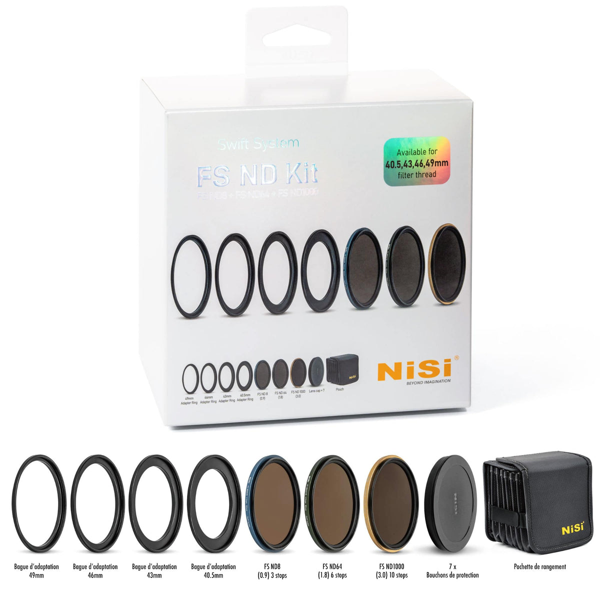 Kit NiSi SWIFT Filtres ND FS ND8 (3 Stops) + ND64 (6 Stops) + ND1000 (10 Stops)