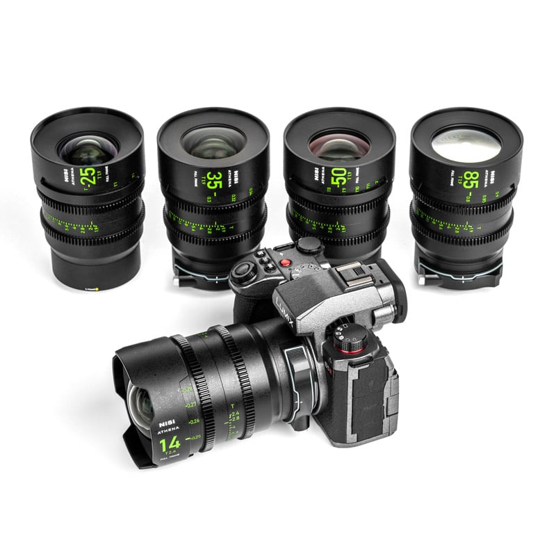 Kit d'objectifs NiSi Cinéma ATHENA Prime FF (Plein Format) Add-On – Monture L (PANASONIC) avec système de filtre Drop-in