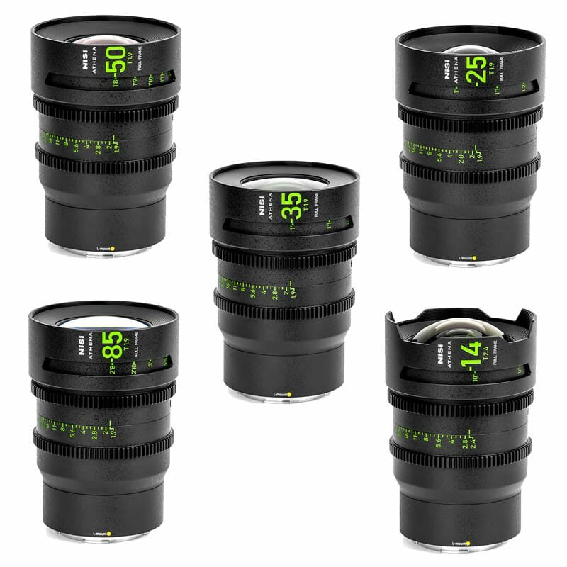 Kit d'objectifs NiSi Cinéma Athena Prime FF (Plein Format) – Monture L (Panasonic) avec système de filtre Drop-in
